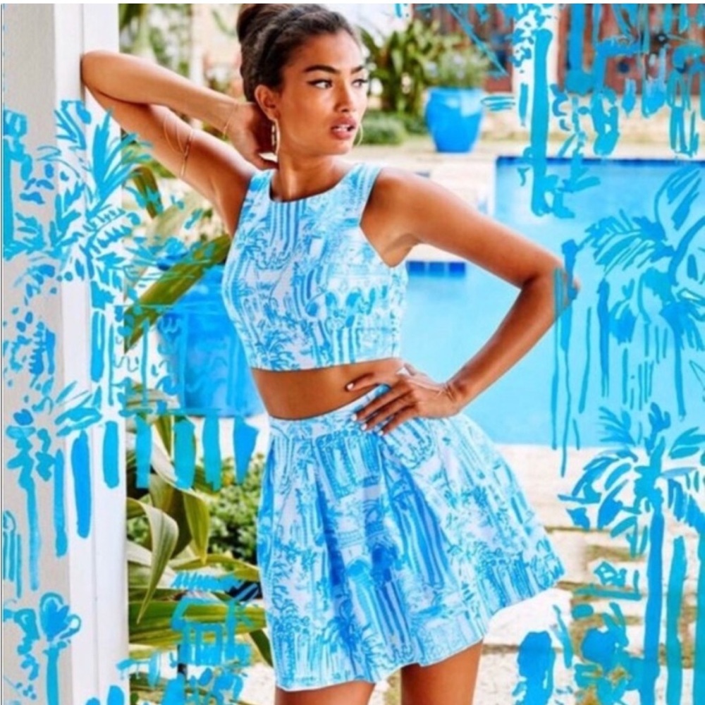 Lilly Pulitzer skirt and crop top set